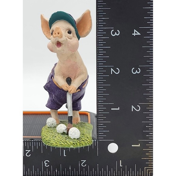 Golfing Pigs Calabar Creations LOT/2 Pig Hollow Pete Apsit figurine Vintage READ - Picture 9 of 16